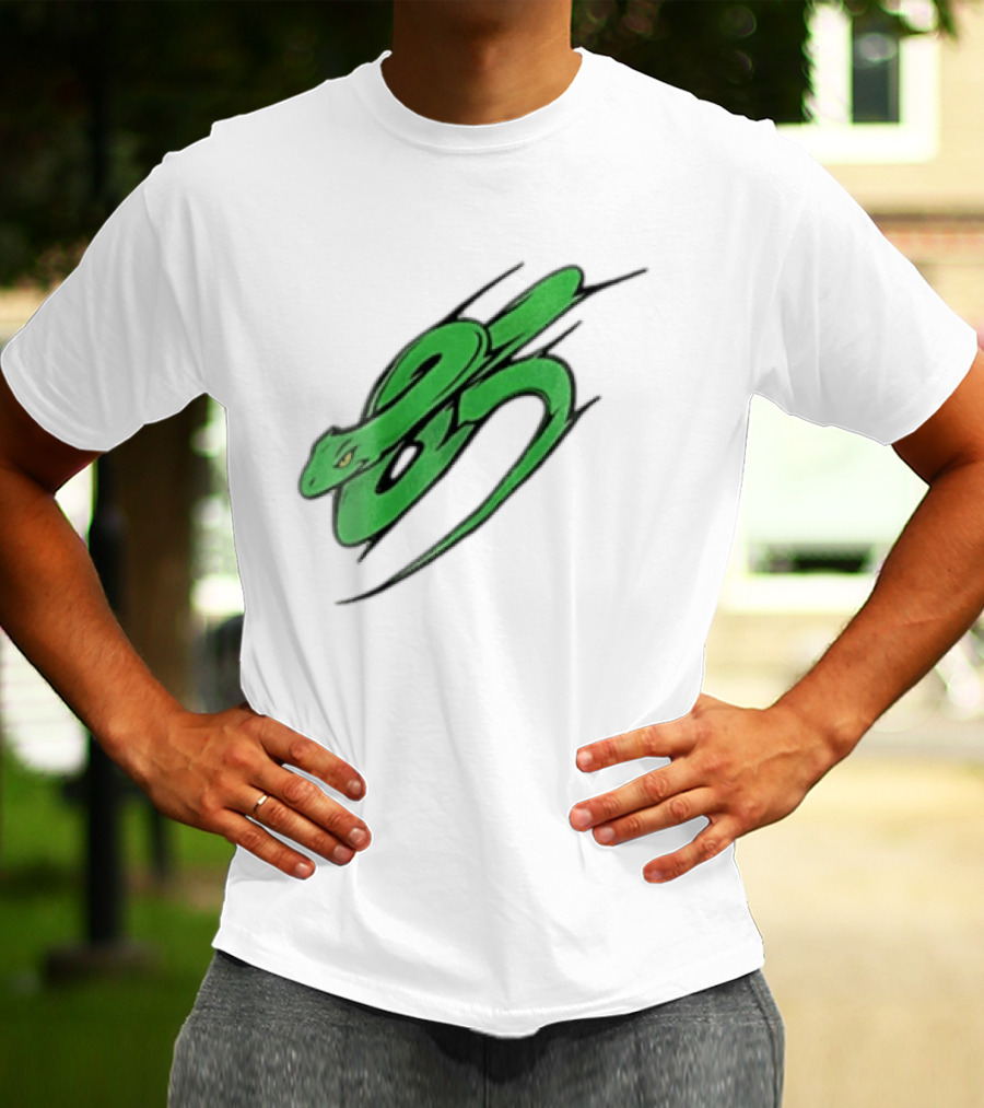 Green Snake Shaped Number Five Serpent T-Shirt