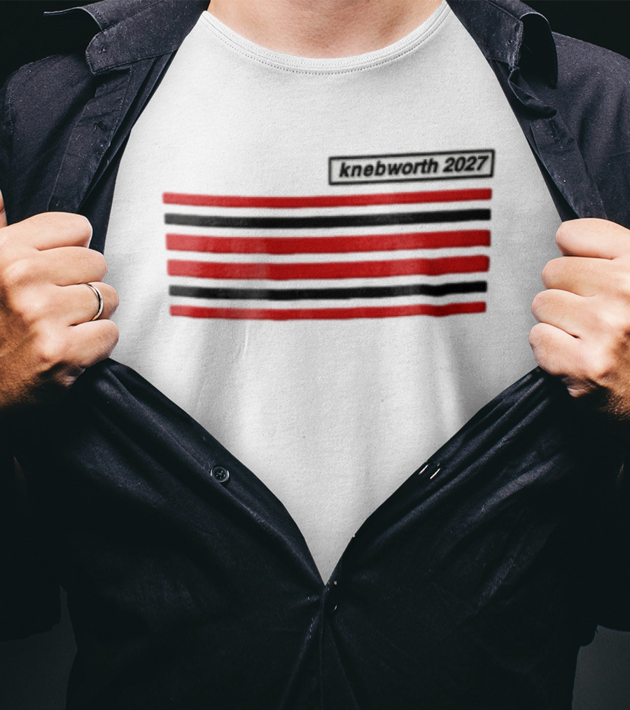 Knebworth 2027 Red And Black Horizontal Stripes T-Shirt