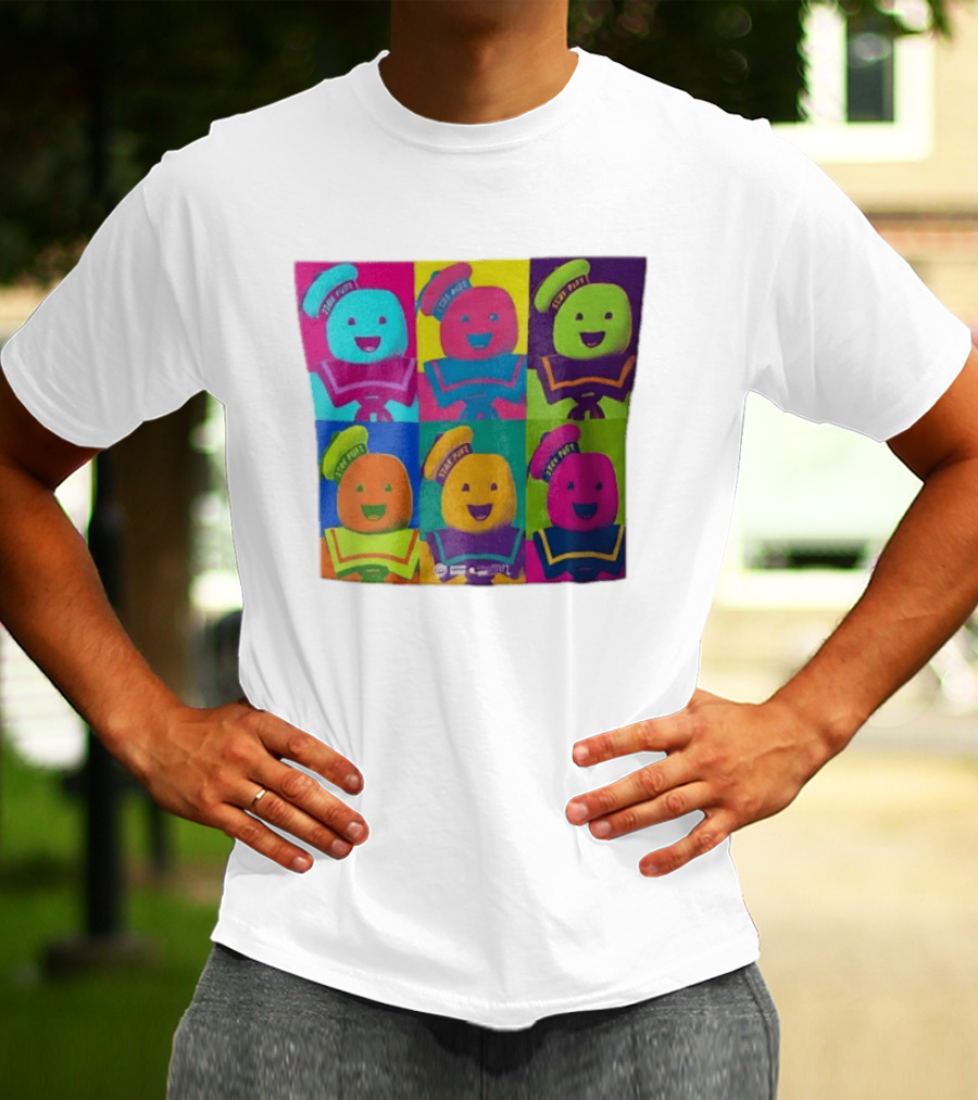 Movie Ghostbusters Stay Puft Marshmallow Man Six Colorful Pop Portraits T-Shirt