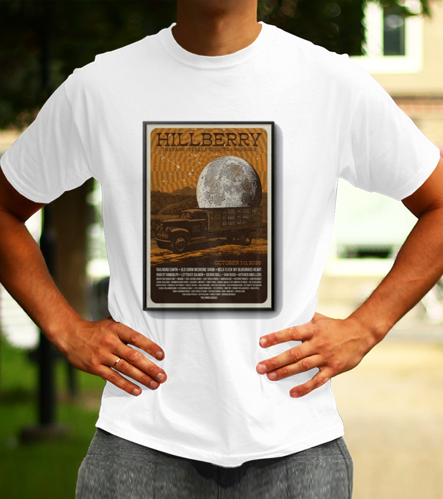 Hillberry Festival 2026 The Farm Eureka Springs Arkansas October 7 11 Railroad Earth Old Crow Medicine Show Bella Fleck T-Shirt