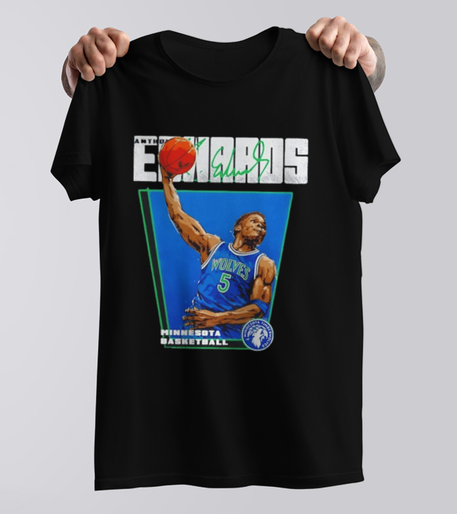 Anthony Edwards Minnesota Basketball Timberwolves Dunking Action T-Shirt