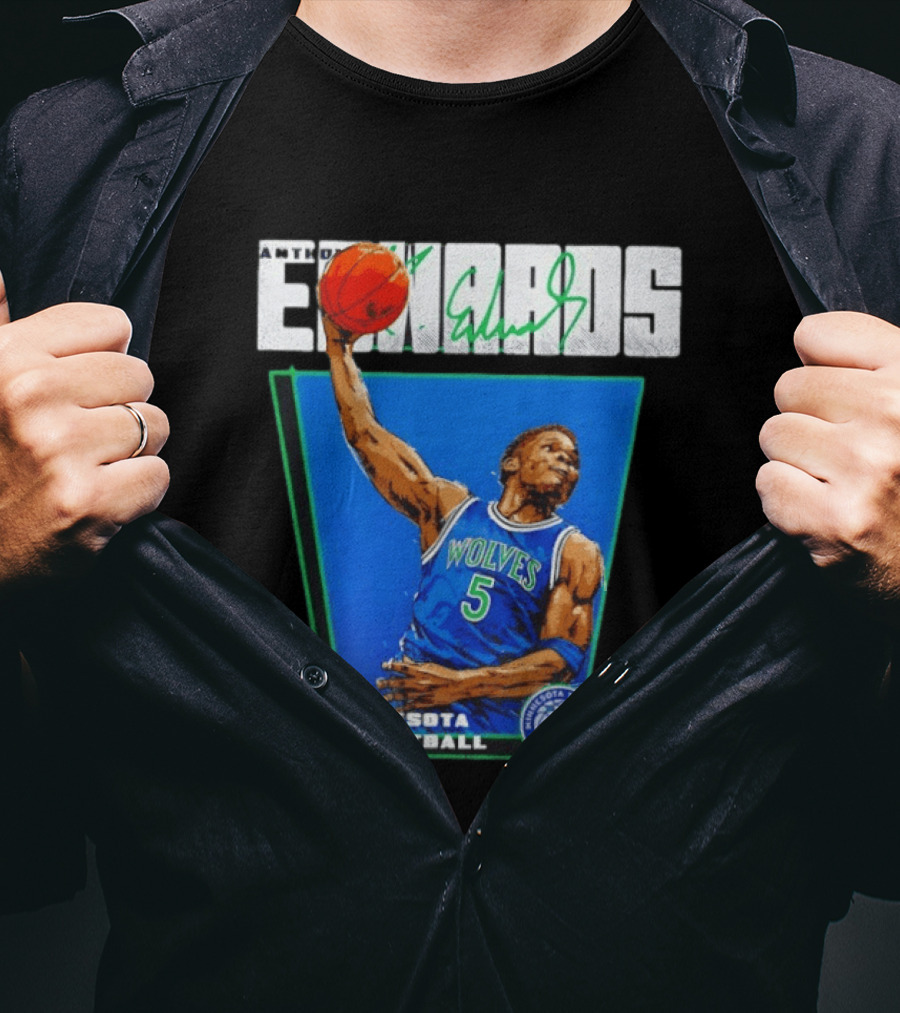 Anthony Edwards Minnesota Basketball Timberwolves Dunking Action T-Shirt