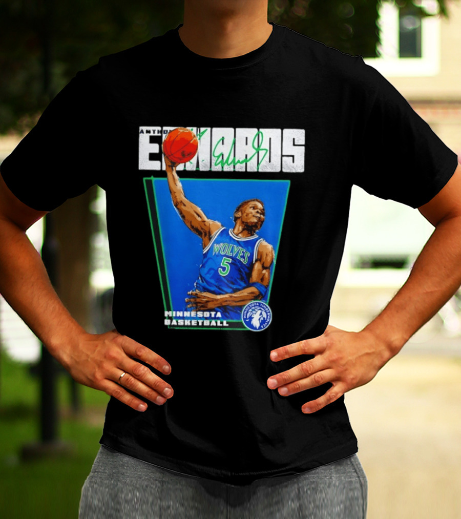 Anthony Edwards Minnesota Basketball Timberwolves Dunking Action T-Shirt
