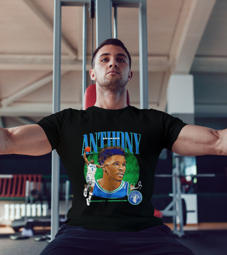 Anthony Edwards No 5 Minnesota Timberwolves Basketball Star Wolves T-Shirt