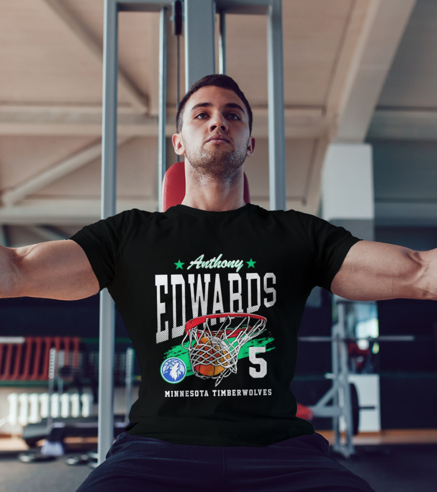 Anthony Edwards 5 Minnesota Timberwolves Basketball Net T-Shirt