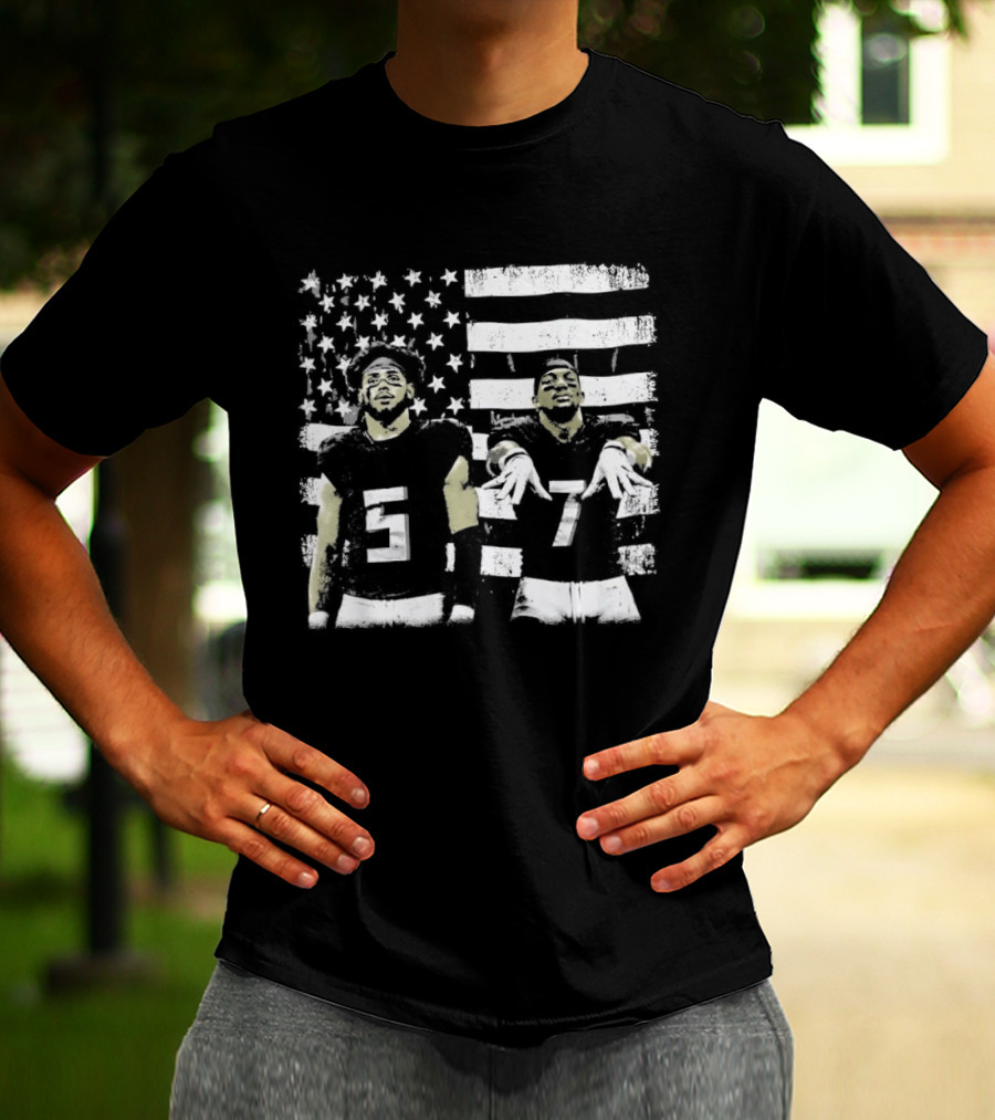Bijan Robinson Drake London Atlanta USA Flag Football Collaboration T-Shirt