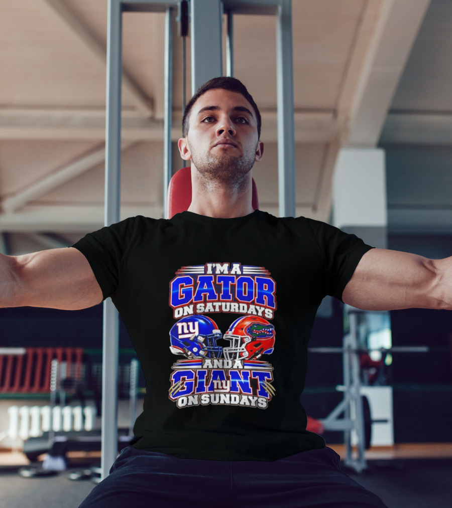 I'm A Gator On Saturdays And A Giant On Sundays NY Helmets T-Shirt