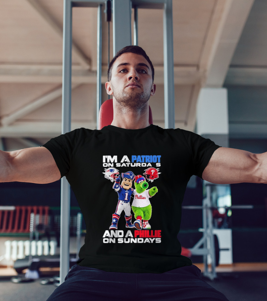 Patriot Saturdays Phillie Sundays Mascots Patriots Phillies T-Shirt