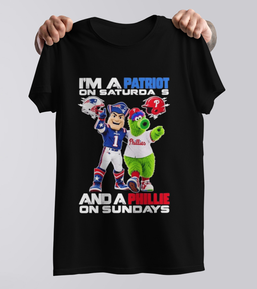 Patriot Saturdays Phillie Sundays Mascots Patriots Phillies T-Shirt