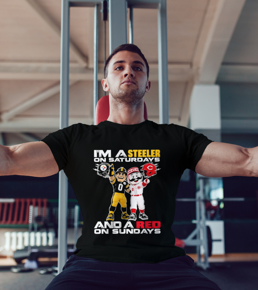 I'm A Steeler On Saturdays And A Red On Sundays With Mascots T-Shirt