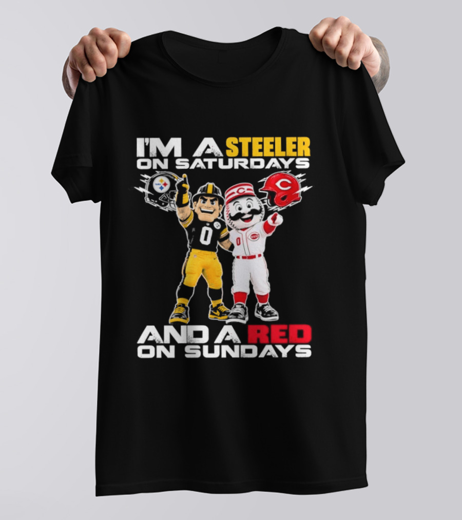 I'm A Steeler On Saturdays And A Red On Sundays With Mascots T-Shirt