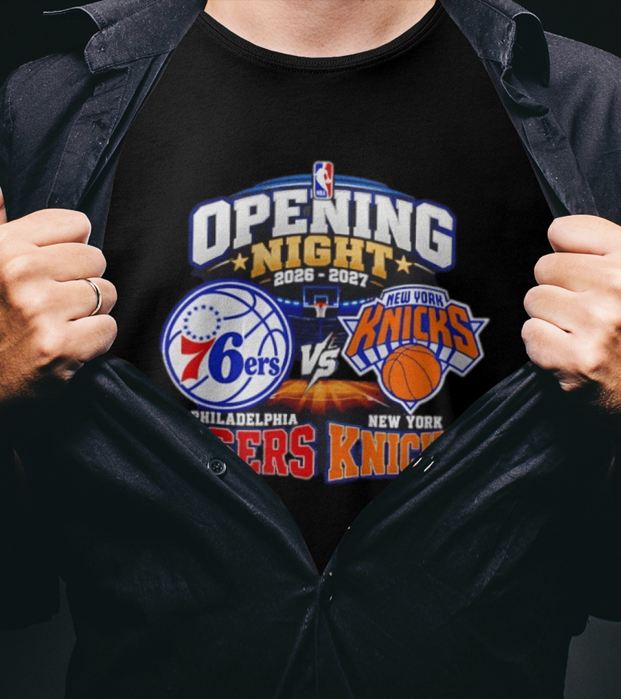 Philadelphia 76ers Vs New York Knicks NBA Opening Night 2026 2027 Matchup Event Highlights T-Shirt