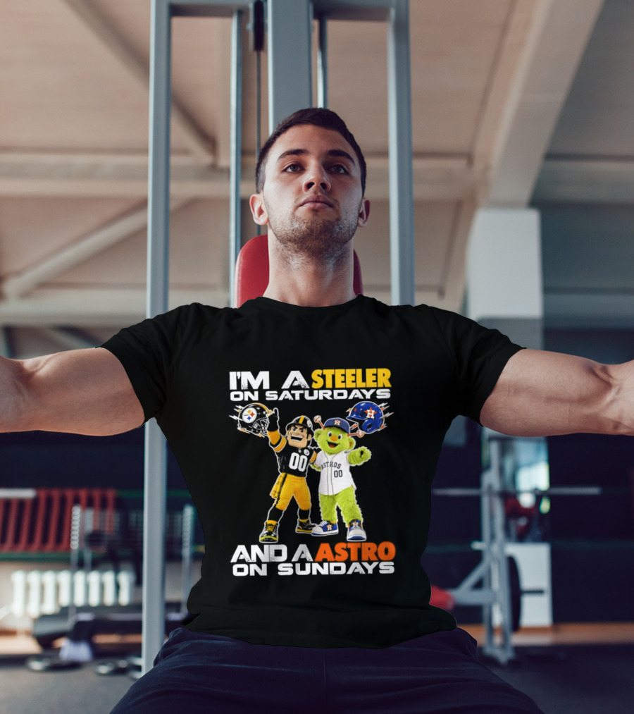 I'm A Steeler On Saturdays And An Astro On Sundays Football And Baseball Mascots T-Shirt