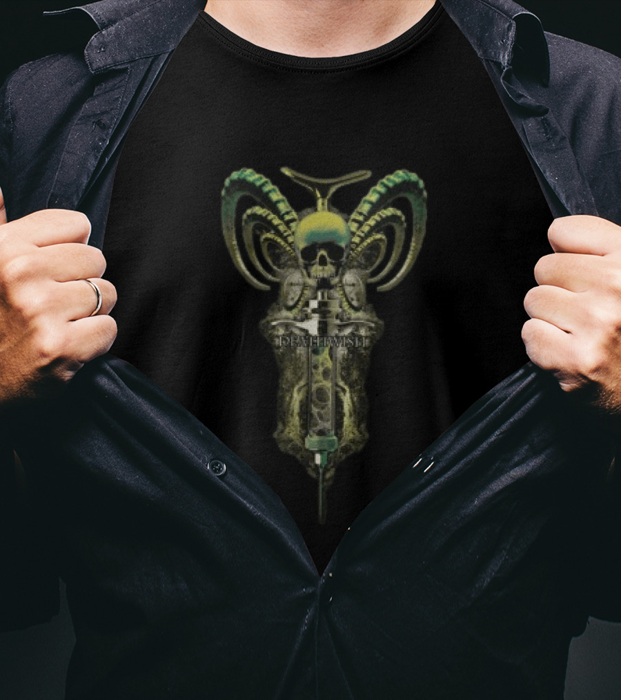 Despised Store Deathwish Skull Syringe With Horns T-Shirt