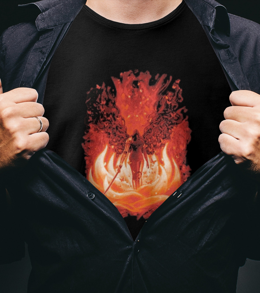 Elden Ring Scarlet Bloom Sword Woman Fiery Flower T-Shirt
