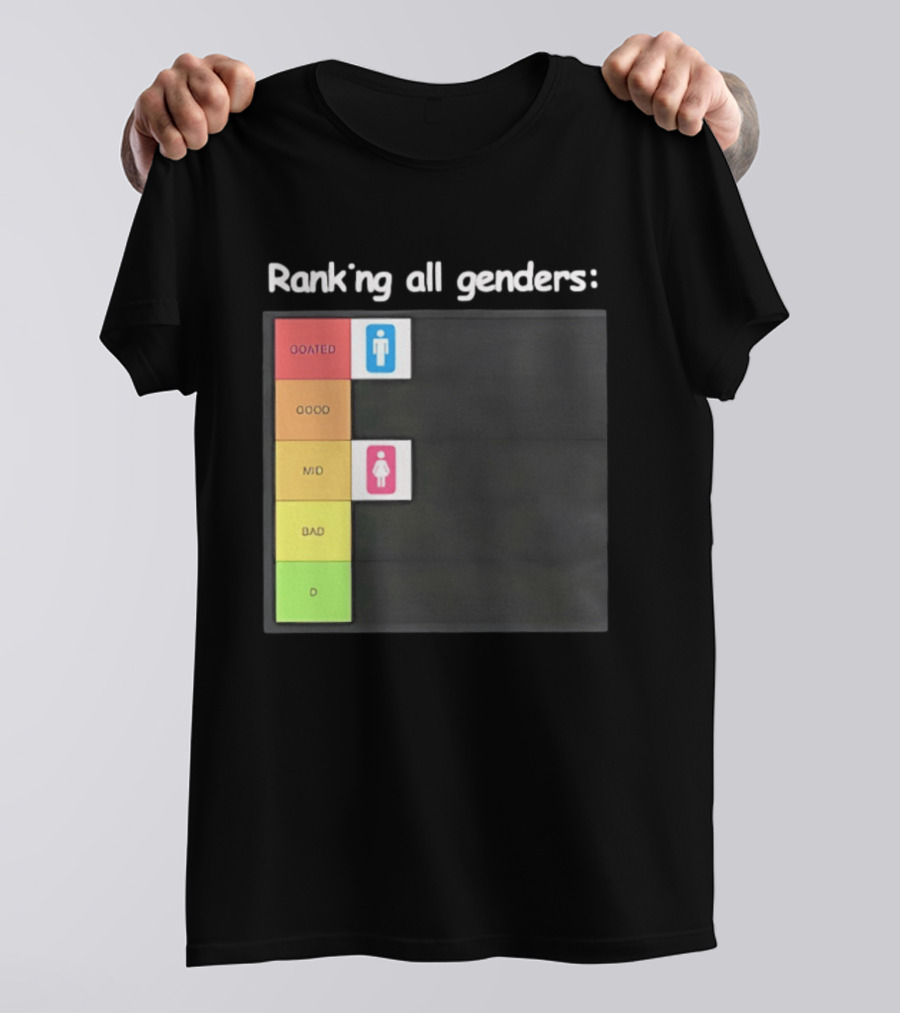 Ranking All Genders GOATed Good Mid Bad D T-Shirt