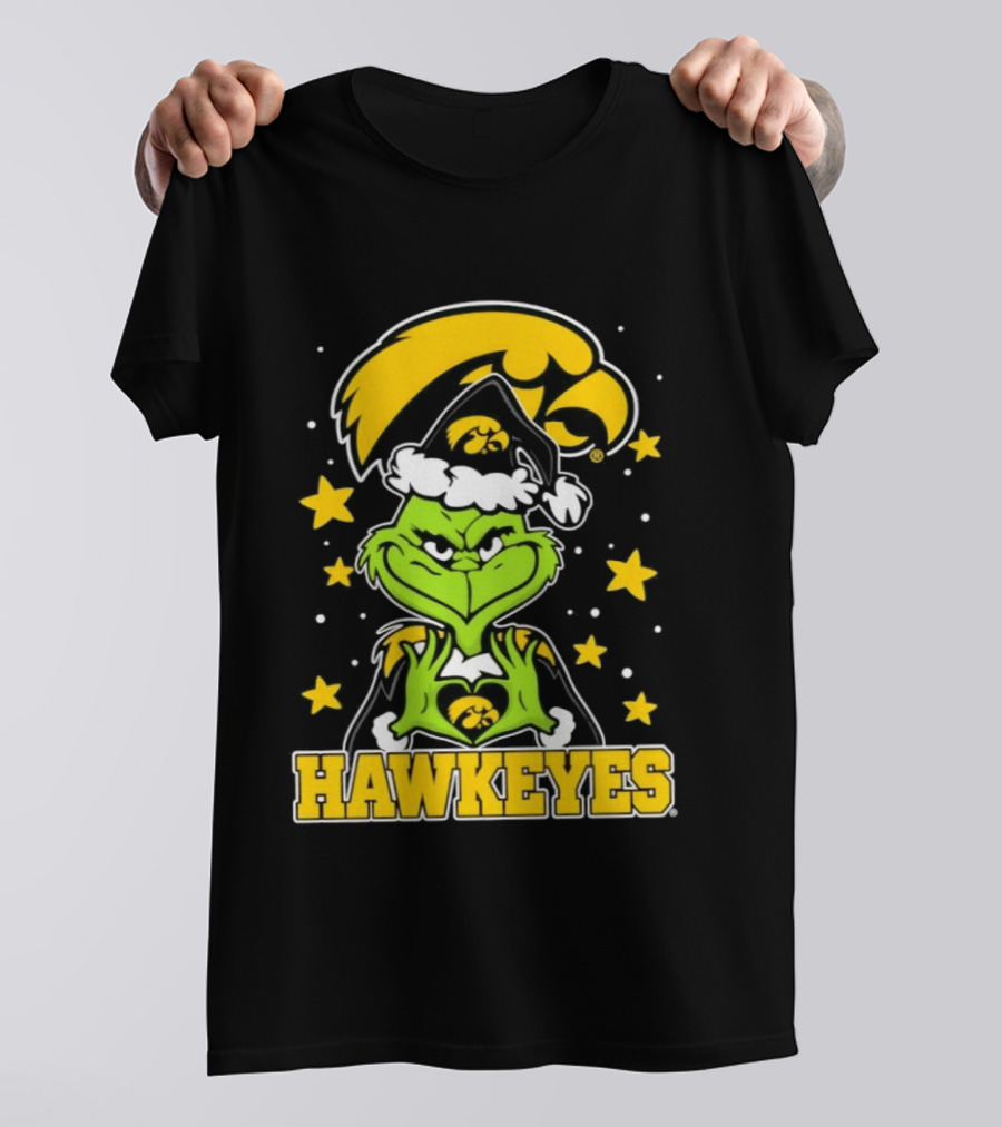 Iowa Hawkeyes Grinch Christmas NCAA Fan Gear T-Shirt