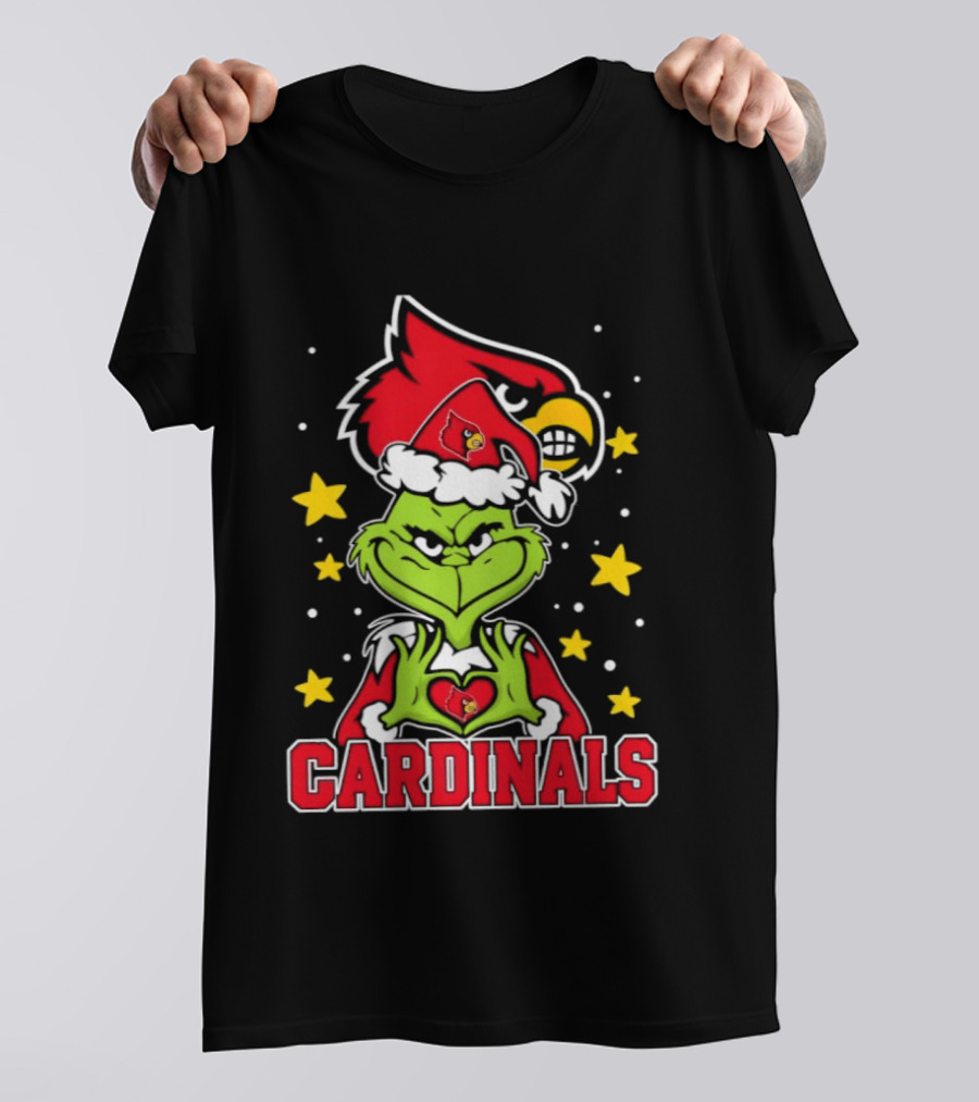 Louisville Cardinals Christmas Grinch Holiday Spirit T-Shirt