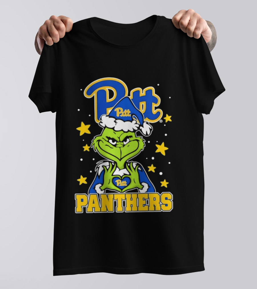 Pitt Panthers The Grinch Heart Hands University Of Pittsburgh T-Shirt