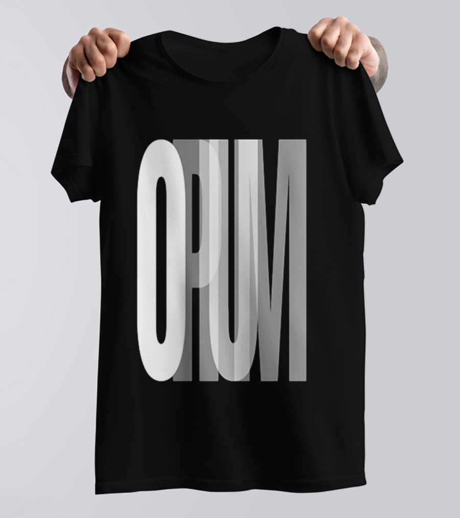 Opium Store Opium 00 Bold Text Optical Illusion T-Shirt