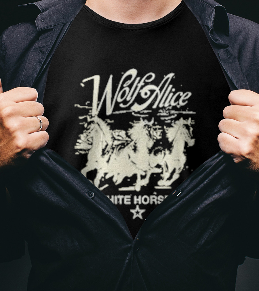 Wolf Alice White Horses Star Motif T-Shirt