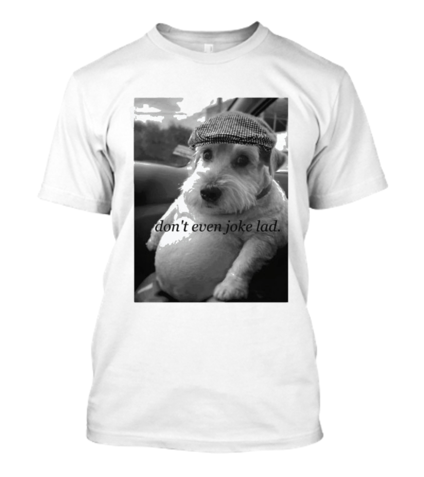 Don't Even Joke Lad Dog In Hat Car Trip T-Shirt