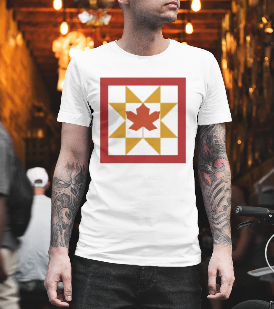 Kentucky Fall Quilt Maple Leaf Star Patchwork T-Shirt