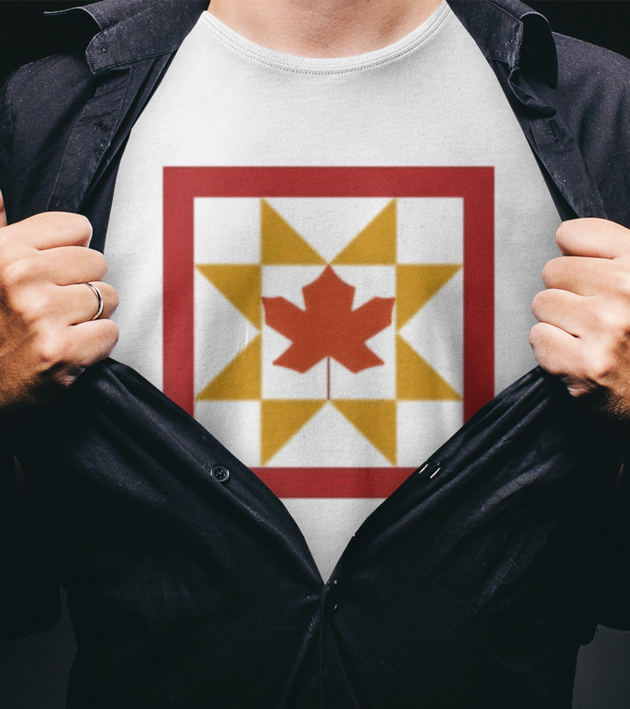 Kentucky Fall Quilt Maple Leaf Star Patchwork T-Shirt