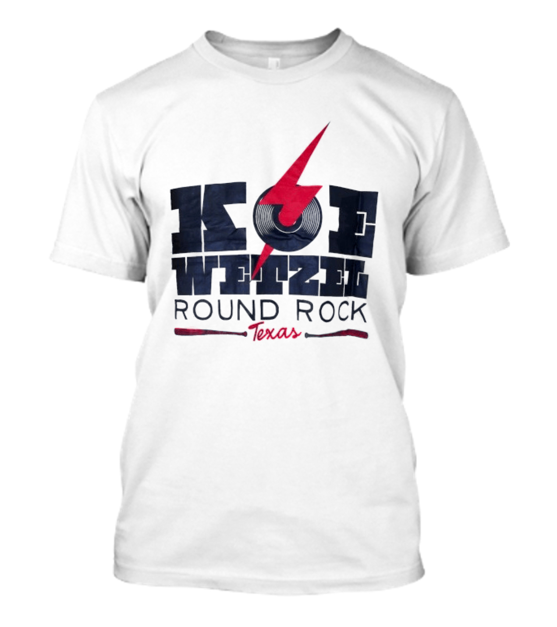Koe Wetzel Round Rock Texas Red Lightning Bolt And Record T-Shirt
