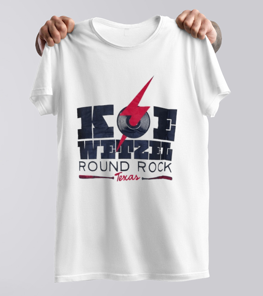 Koe Wetzel Round Rock Texas Red Lightning Bolt And Record T-Shirt