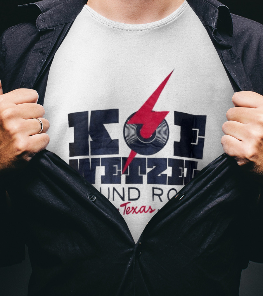Koe Wetzel Round Rock Texas Red Lightning Bolt And Record T-Shirt