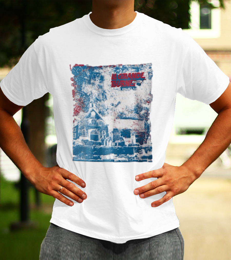 Lphf La Grande Tournee Quebec City Skyline Church Buildings T-Shirt