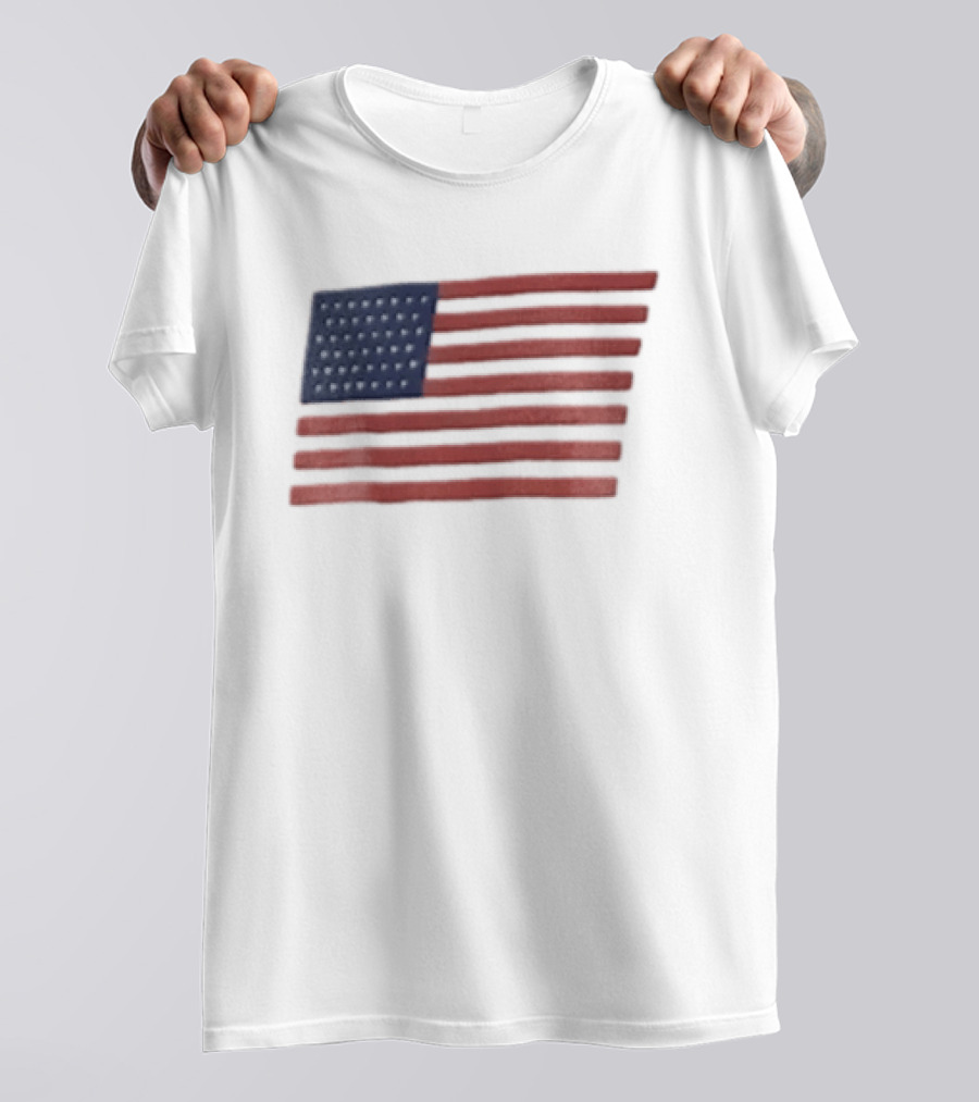 Pure Baseball American Flag Grey Stars And Stripes Iconic Heritage T-Shirt