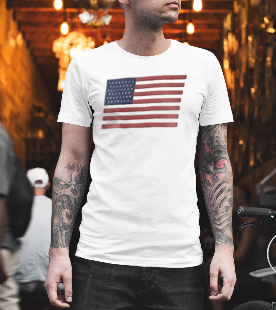 Pure Baseball American Flag Grey Stars And Stripes Iconic Heritage T-Shirt