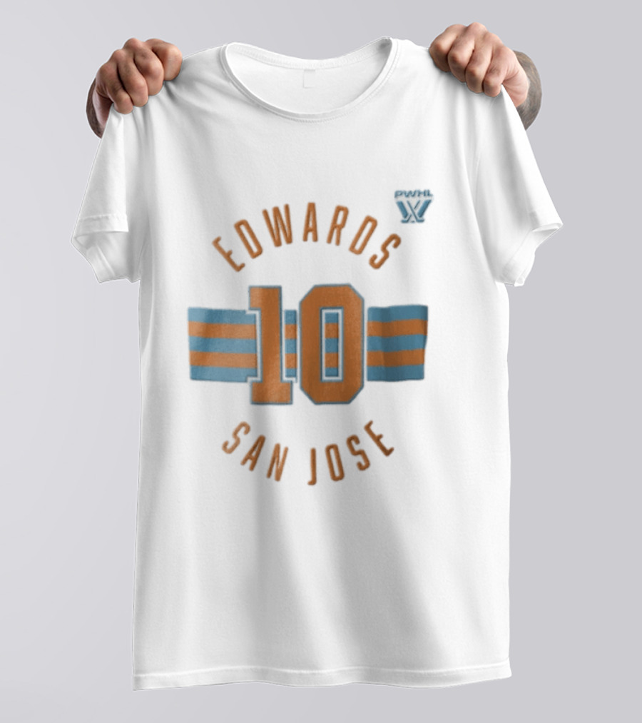 PWHL Edwards 10 San Jose Jersey Name Number T-Shirt