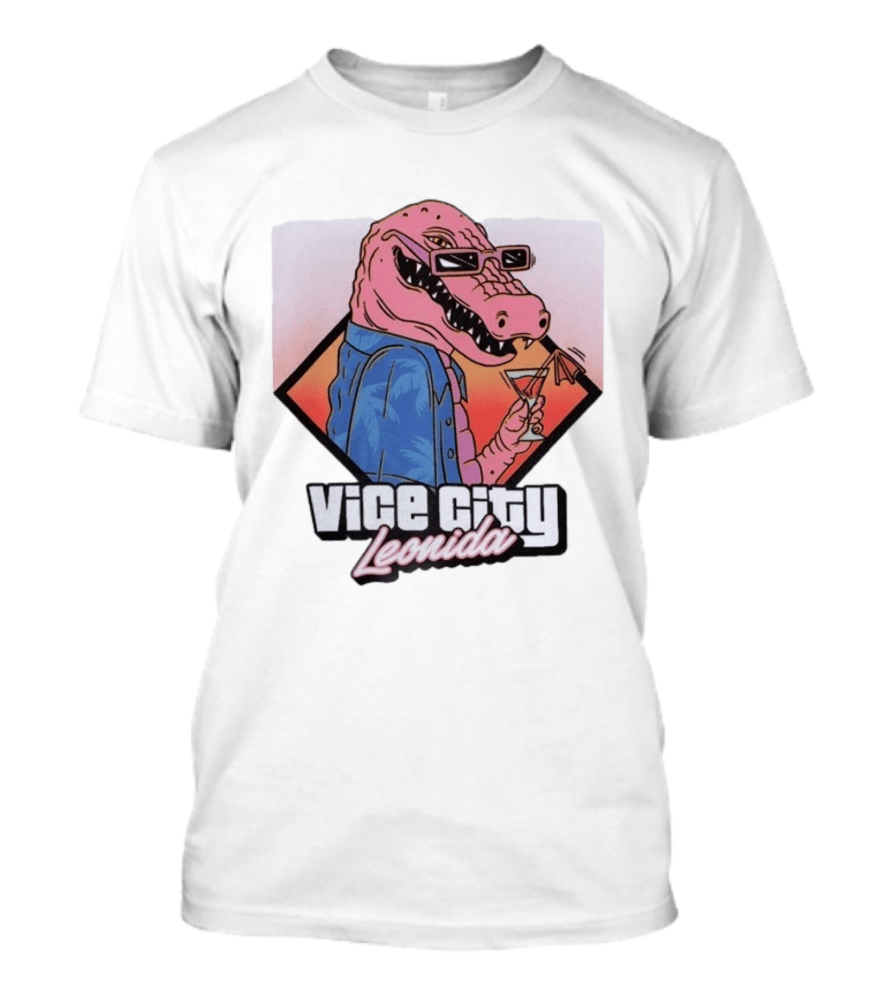 Grand Theft Auto Vice City Leonida Gator With Cocktail Rockstar Games VI T-Shirt