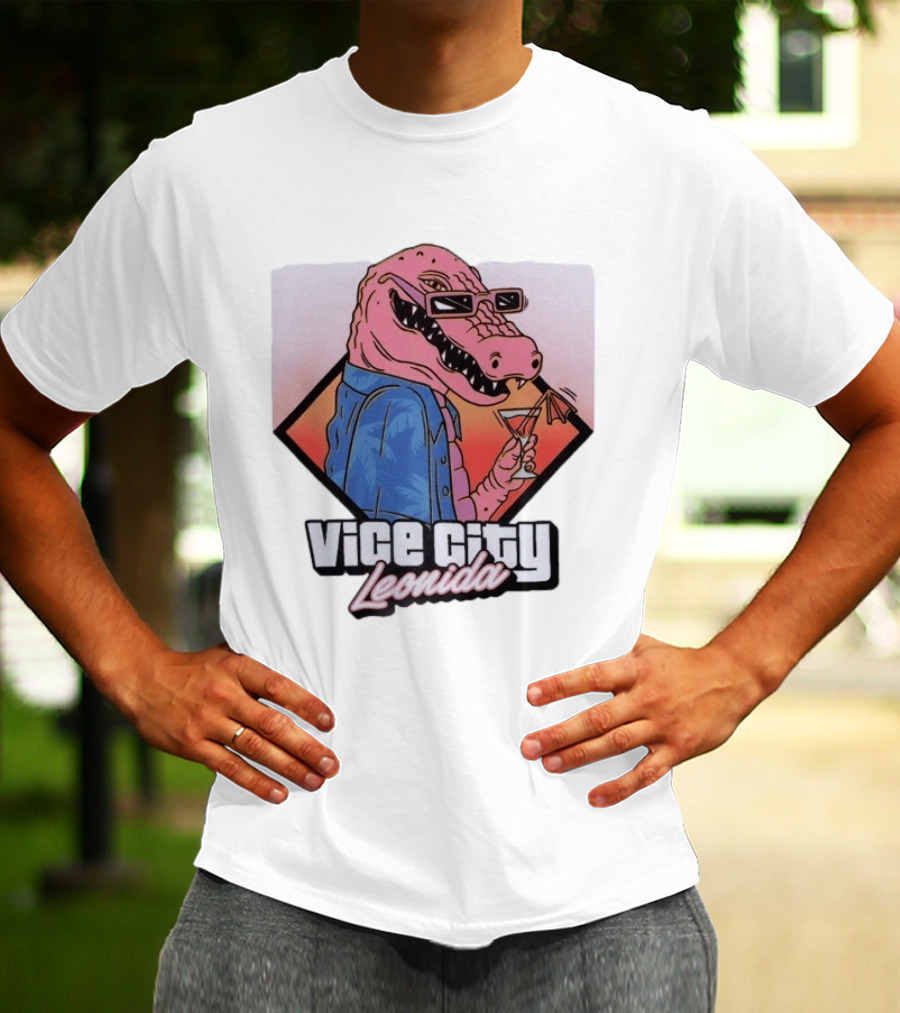 Grand Theft Auto Vice City Leonida Gator With Cocktail Rockstar Games VI T-Shirt