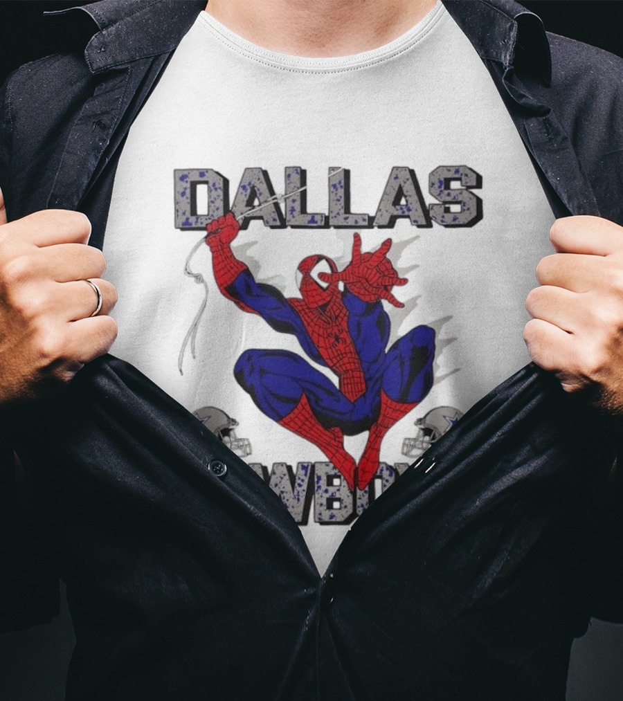 Dallas Cowboys Spider Man Marvel Super Hero NFL T-Shirt