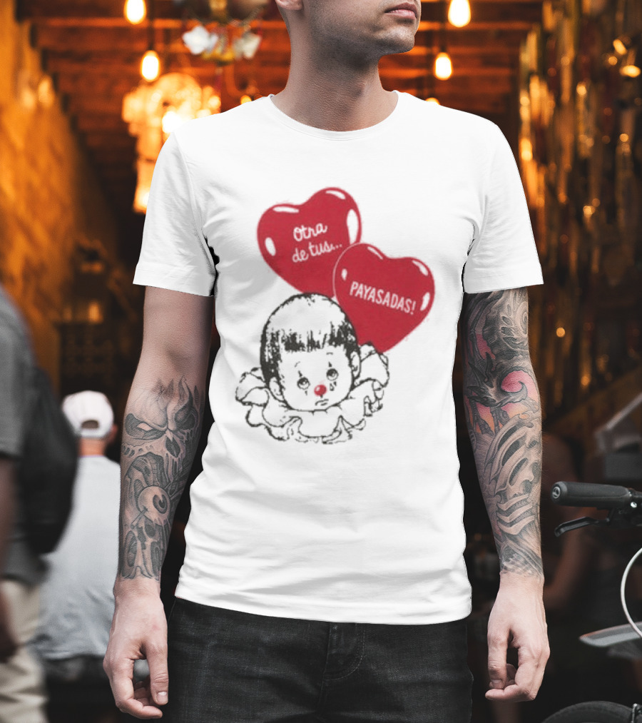 Willy Chavarria Payasadas Red Heart Balloons And Child Clown T-Shirt