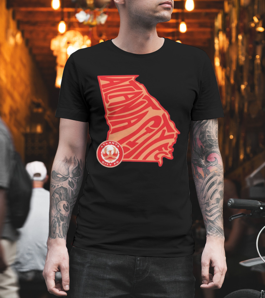 Atlanta City FC Groovy Team State Map Ensemble T-Shirt
