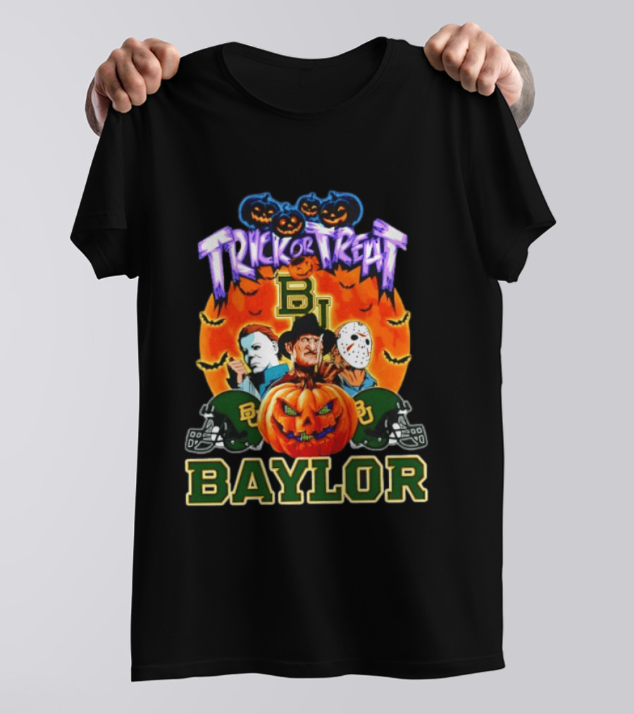 Baylor Bears Halloween 2026 Trick Or Treat Horror Characters T-Shirt