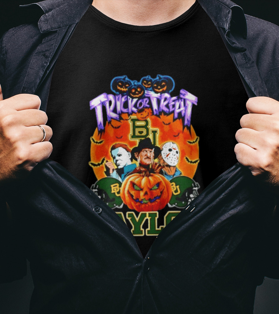 Baylor Bears Halloween 2026 Trick Or Treat Horror Characters T-Shirt