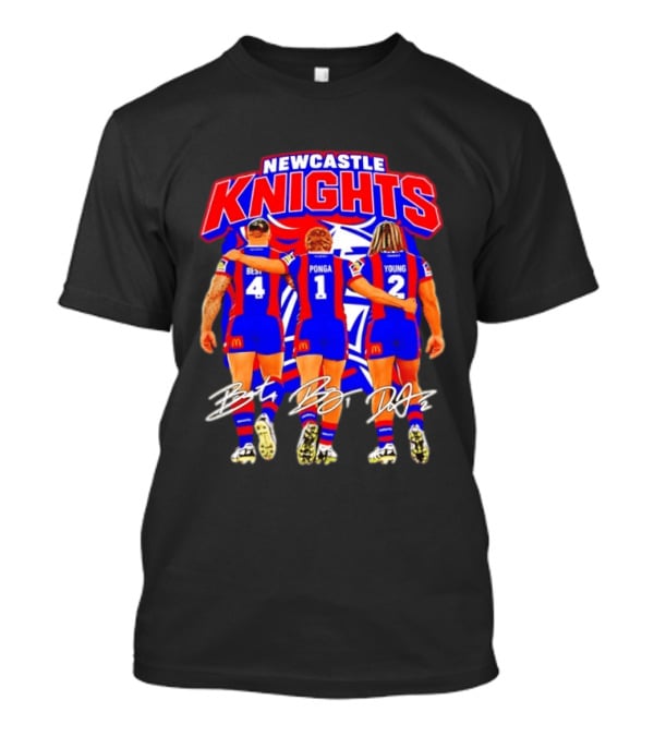 Newcastle Knights Best Ponga Young Football Signatures T-Shirt