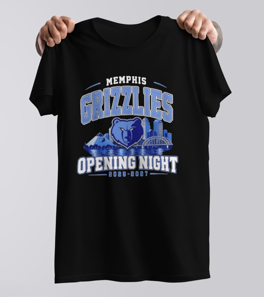 Memphis Grizzlies Opening Night 2026 2027 City Skyline NBA T-Shirt