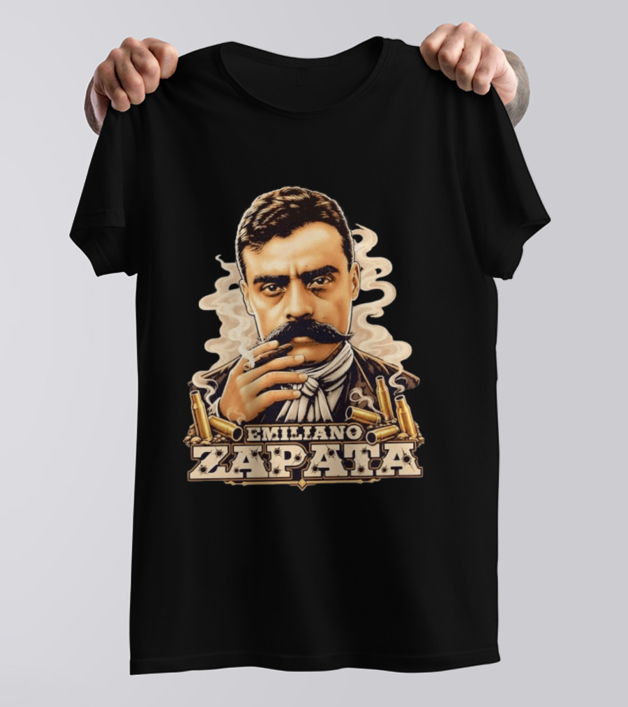Emiliano Zapata Mexican Revolution Smoking Gun T-Shirt