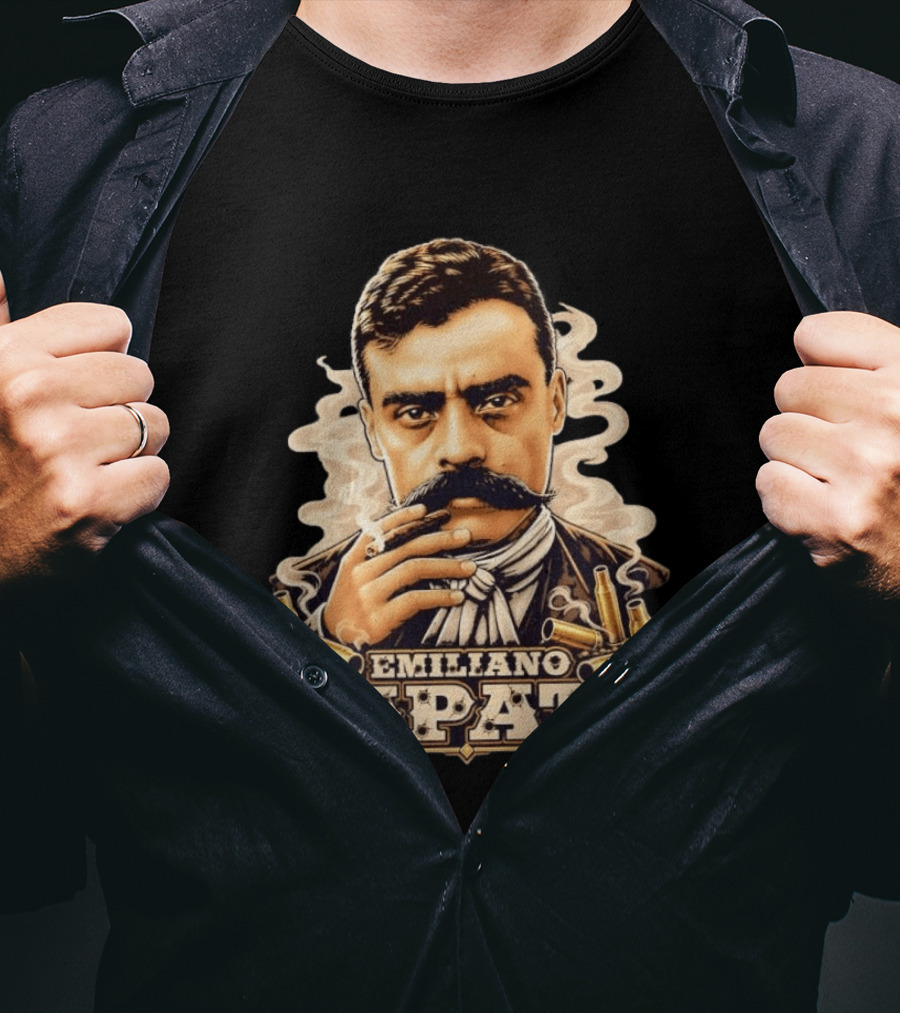Emiliano Zapata Mexican Revolution Smoking Gun T-Shirt