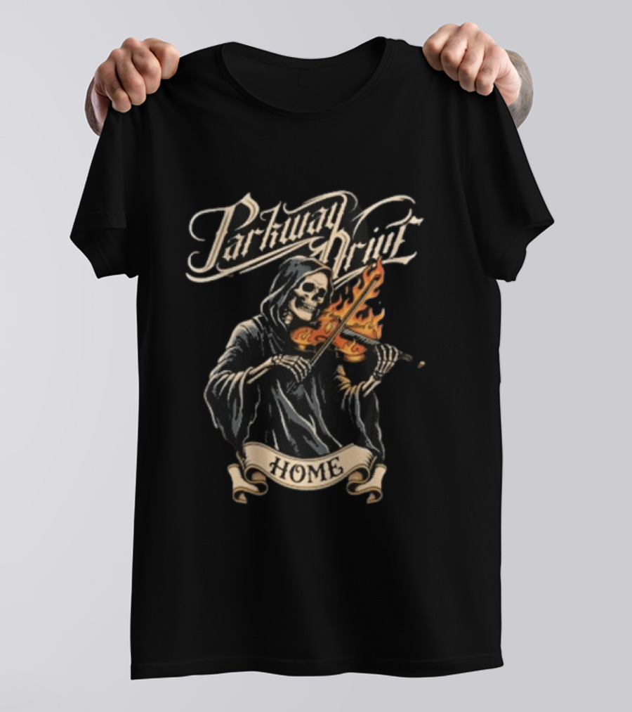 Parkway Drive Reaper Playing Flaming Violin T-Shirt