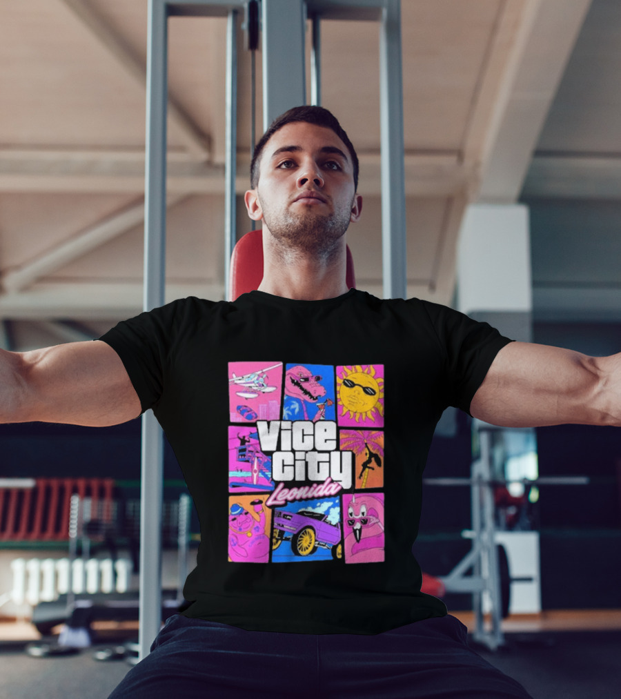 Vice City Leonida Sun Shades Crocodile Pink Car T-Shirt