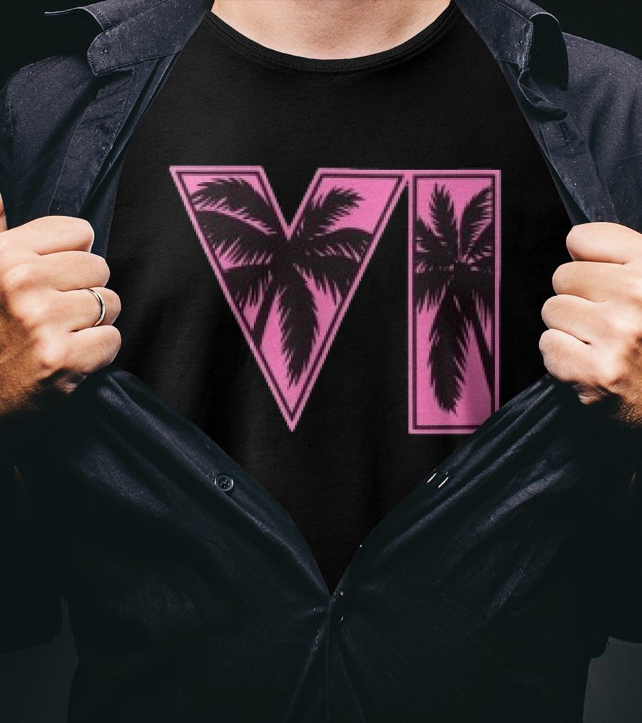 Rockstar Games Grand Theft Auto VI Pink Palm Trees T-Shirt