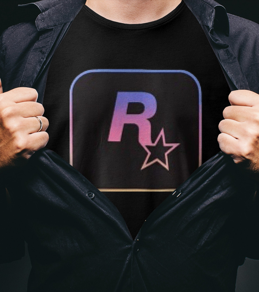 Rockstar Games Store Iconic R Star Black Rockstar Games T-Shirt
